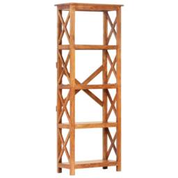 Berkfield Home Bookshelf 60x30x160 cm Solid Acacia Wood Honey Finish in Brown - Size: 60 x 30 x 160 cm - thumbnail 9