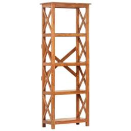 Berkfield Home Bookshelf 60x30x160 cm Solid Acacia Wood Honey Finish in Brown - Size: 60 x 30 x 160 cm - thumbnail 8