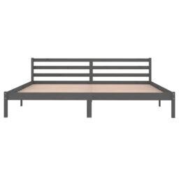 Berkfield Home Day Bed Solid Wood Pine 200x200 cm Super King Grey - thumbnail 4
