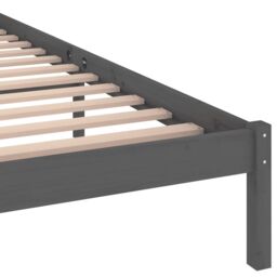 Berkfield Home Day Bed Solid Wood Pine 200x200 cm Super King Grey - thumbnail 6