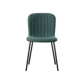 MCC Direct Bella Luxe Set of 6 Teddy Faux Fur Dining Chairs in Green - thumbnail 2