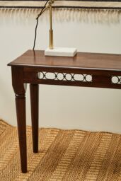 Orsina Dark Sheesham Wood Console Table, Vintage Wooden Hallway Console Table With Iron Finishings, Wood Side Table in Brown - thumbnail 3