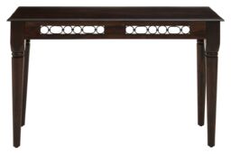 Orsina Dark Sheesham Wood Console Table, Vintage Wooden Hallway Console Table With Iron Finishings, Wood Side Table in Brown