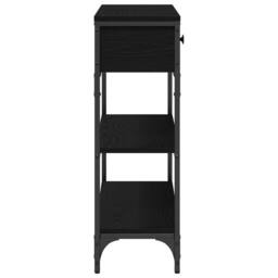Berkfield Home Modern Console Table Black Oak 72, 5x25x75 cm Engineered Wood & Steel - Size: 5 x 25 x 75 cm - thumbnail 7