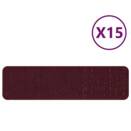 Berkfield Home Stair Mats with Latex Backing Bordeaux 20x75 cm - Size: Medium - thumbnail 3
