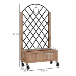 NESTLUNE Pack of 2 Wooden Raised Bed, Outdoor Planter in Brown - Size: 1.25kg - thumbnail 2