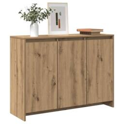 Berkfield Home Sideboard Artisan Oak 102x33x75 cm Engineered Wood in Brown - Size: 102 x 33 x 75 cm - thumbnail 3