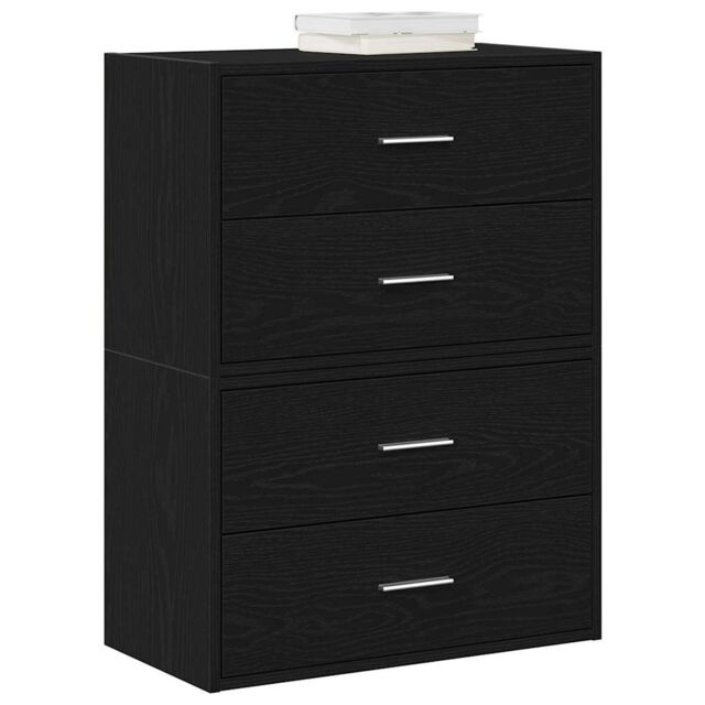Berkfield Home Cabinets with 2 Drawers 2 pcs Black Oak 60x31x40 cm Engineered Wood - Size: 60 x 31 x 40 cm - image 1