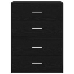 Berkfield Home Cabinets with 2 Drawers 2 pcs Black Oak 60x31x40 cm Engineered Wood - Size: 60 x 31 x 40 cm - thumbnail 4