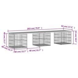 Berkfield Home Beautiful Garden Bench Gabion Design 203x44x42 cm Solid Wood Douglas in Brown - Size: 203 x 44 x 42 cm - thumbnail 8