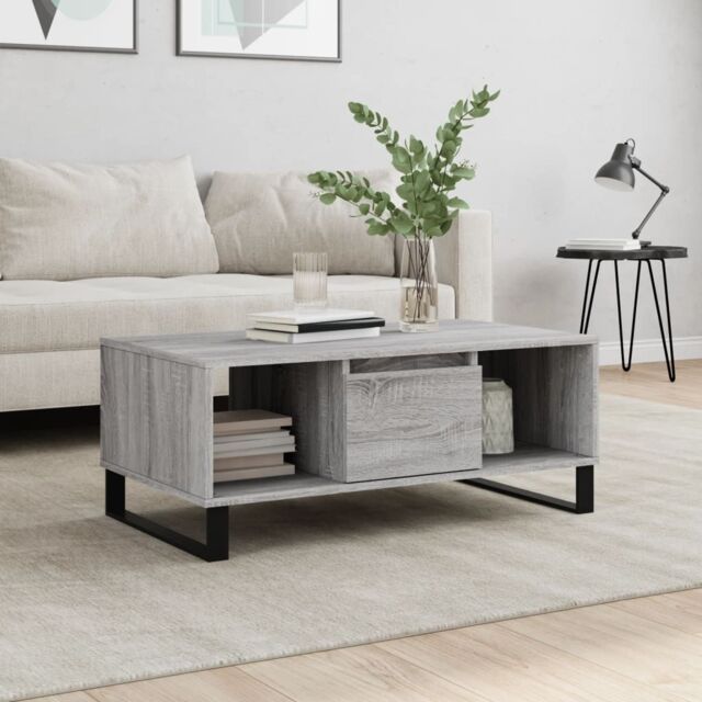 Berkfield Home Coffee Table Grey Sonoma 90x50x36.5 cm Engineered Wood - image 1
