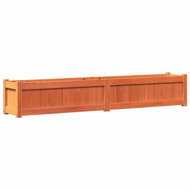 Berkfield Home Garden Planter Wax Brown 180x31x31 cm Solid Wood Pine - Size: 180 x 31 x 31 cm - image 1