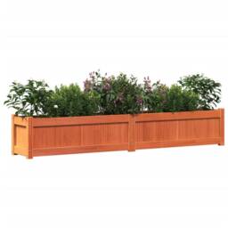 Berkfield Home Garden Planter Wax Brown 180x31x31 cm Solid Wood Pine - Size: 180 x 31 x 31 cm - thumbnail 4