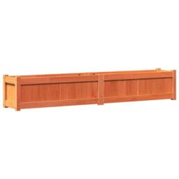 Berkfield Home Garden Planter Wax Brown 180x31x31 cm Solid Wood Pine - Size: 180 x 31 x 31 cm - thumbnail 7
