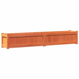 Berkfield Home Garden Planter Wax Brown 180x31x31 cm Solid Wood Pine - Size: 180 x 31 x 31 cm - thumbnail 1