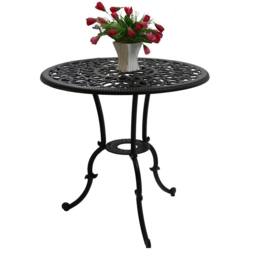 Centurion Supports BANGUI Garden & Patio Cast Aluminium Bistro Table in Black - thumbnail 2