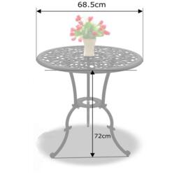 Centurion Supports BANGUI Garden & Patio Cast Aluminium Bistro Table in Black - thumbnail 5