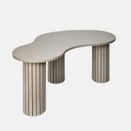 OHS Madison Ribbed Irregular Coffee Table Engineered Wood Living Room in Natural - thumbnail 3