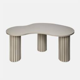 OHS Madison Ribbed Irregular Coffee Table Engineered Wood Living Room in Natural - thumbnail 2