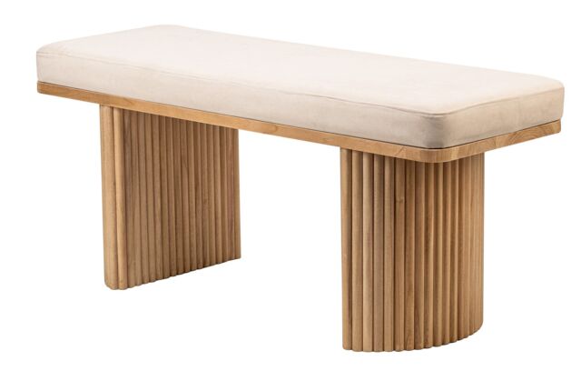 Nordlys Scandinavian Wood Entryway Bench in Beige - image 1