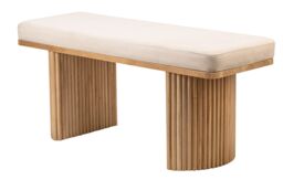 Nordlys Scandinavian Wood Entryway Bench in Beige