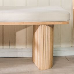 Nordlys Scandinavian Wood Entryway Bench in Beige - thumbnail 4