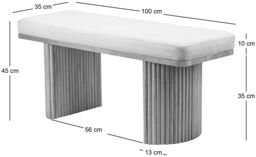 Nordlys Scandinavian Wood Entryway Bench in Beige - thumbnail 5