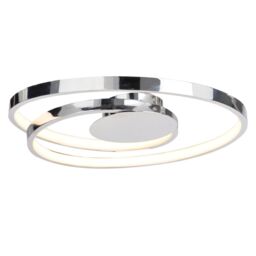 First Choice Lighting Set of 2 Polished Chrome LED Swirl Flush Fittings in Silver - thumbnail 3