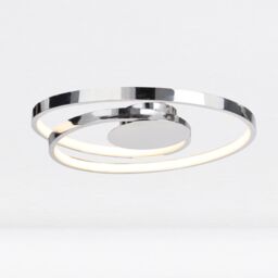 First Choice Lighting Set of 2 Polished Chrome LED Swirl Flush Fittings in Silver - thumbnail 4