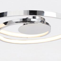 First Choice Lighting Set of 2 Polished Chrome LED Swirl Flush Fittings in Silver - thumbnail 5
