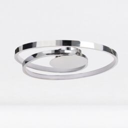First Choice Lighting Set of 2 Polished Chrome LED Swirl Flush Fittings in Silver - thumbnail 6