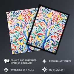 "Artery8 Wall Art Print Henri Matisse Style Tree Multi Coloured Forest Nature Poster - Size: W12"" x H16""" - thumbnail 2