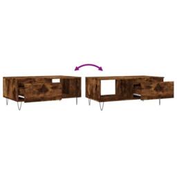 Berkfield Home Coffee Table Smoked Oak 90x50x36.5 cm Engineered Wood in Brown - thumbnail 9