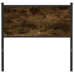 Berkfield Home Headboard Smoked Oak 90 cm Engineered Wood & Steel in Brown - thumbnail 3