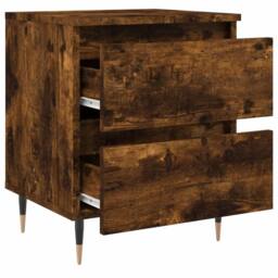 Berkfield Home Bedside Cabinet Smoked Oak 40x35x50 cm Engineered Wood in Brown - Size: 40 x 35 x 50 cm - thumbnail 6
