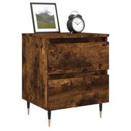 Berkfield Home Bedside Cabinet Smoked Oak 40x35x50 cm Engineered Wood in Brown - Size: 40 x 35 x 50 cm - thumbnail 3