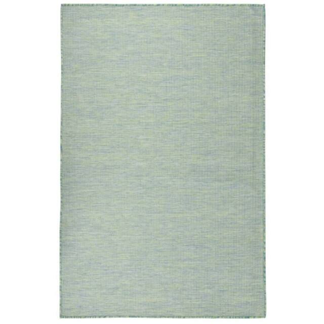 Berkfield Home Outdoor Flatweave Rug 100x200 cm Turquoise in Black - Size: Medium - image 1