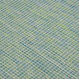 Berkfield Home Outdoor Flatweave Rug 100x200 cm Turquoise in Black - Size: Medium - thumbnail 5