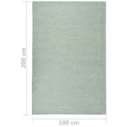 Berkfield Home Outdoor Flatweave Rug 100x200 cm Turquoise in Black - Size: Medium - thumbnail 6