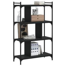 Berkfield Home Decorative Bookcase 4-Tier Black 76x32x123 cm Engineered Wood - Size: 76 x 32 x 123 cm - thumbnail 1