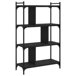 Berkfield Home Decorative Bookcase 4-Tier Black 76x32x123 cm Engineered Wood - Size: 76 x 32 x 123 cm - thumbnail 3