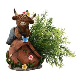 Country Living Highland Cow Spring Planter in Brown - thumbnail 4