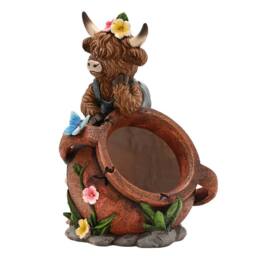 Country Living Highland Cow Spring Planter in Brown - thumbnail 3