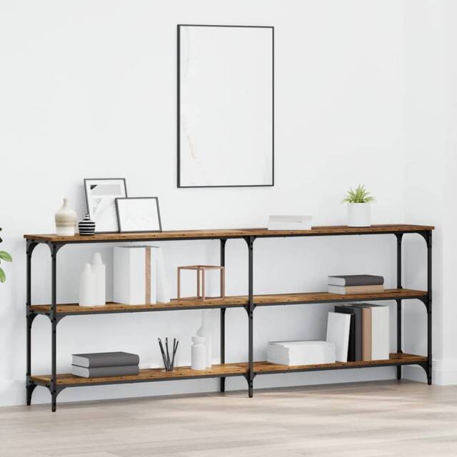 Berkfield Home Console Table Old Wood 200x29x75 cm Engineered Wood in Brown - Size: 200 x 29 x 75 cm - image 1