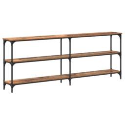 Berkfield Home Console Table Old Wood 200x29x75 cm Engineered Wood in Brown - Size: 200 x 29 x 75 cm - thumbnail 2