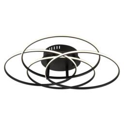 Netlighting Kombos 51.5cm Semi Flush Ceiling Light Matt Black 4x LED 4000K - thumbnail 1