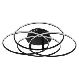 Netlighting Kombos 51.5cm Semi Flush Ceiling Light Matt Black 4x LED 4000K - thumbnail 2