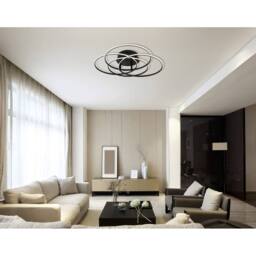 Netlighting Kombos 51.5cm Semi Flush Ceiling Light Matt Black 4x LED 4000K - thumbnail 5