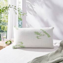 Voltico Bamboo Memory Foam Pillow with Cooling Breathable Cover in Natural White - thumbnail 4