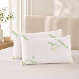 Voltico Bamboo Memory Foam Pillow with Cooling Breathable Cover in Natural White